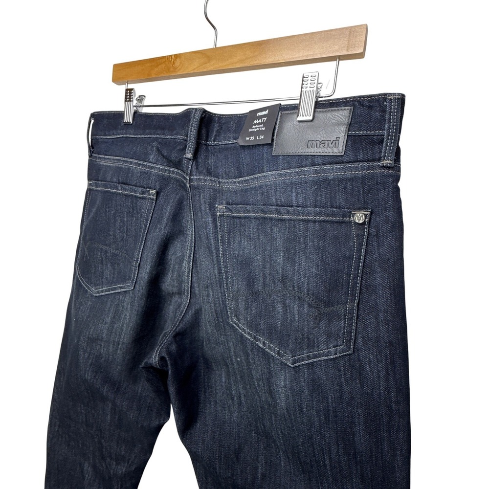 Mavi Jeans Matt Relaxed Straight Leg Mens 35X34 NWT Dark Wash Blue
